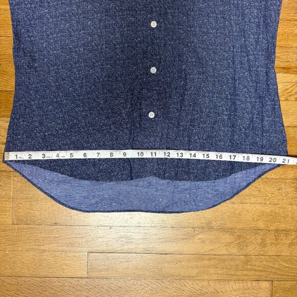 Ledbury Blue Geometic Pattern Long Sleeve Button Down Size Medium Slim Fit - Picture 7 of 8